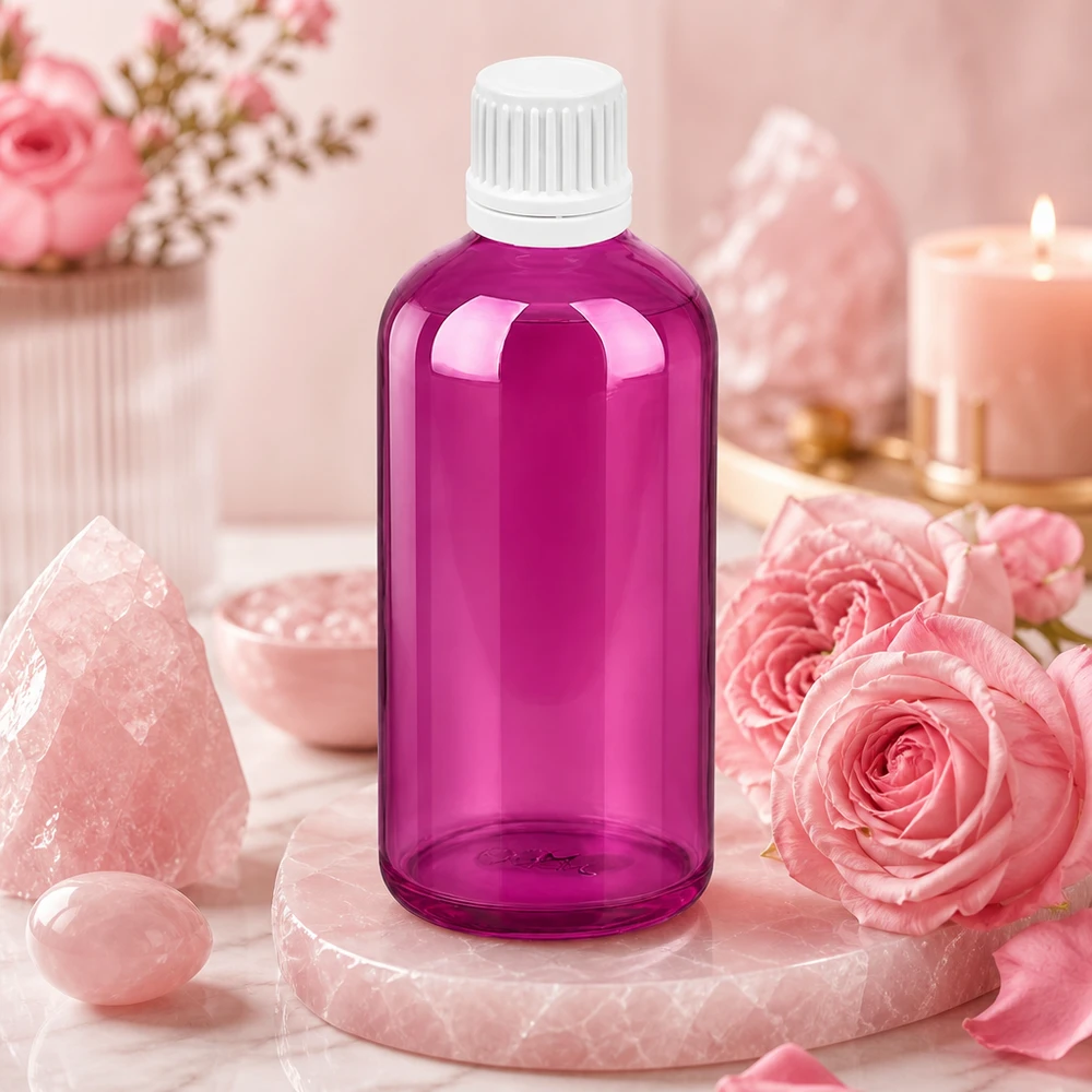 Violette Dosierflasche 100ml mit kindersicherem Verschluss für sichere Aufbewahrung von Tinkturen