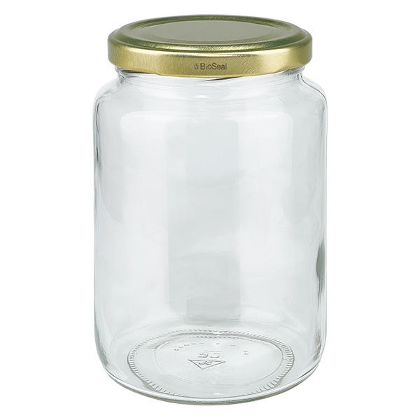 795ml Rundglas mit BioSeal Deckel gold UNiTWIST