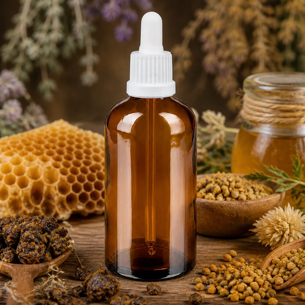 Amber Glasflasche 100ml mit kindersicherem Pipettenverschluss für medizinische Anwendungen