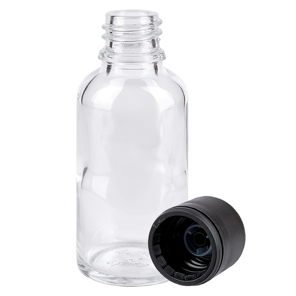 50ml Flasche 11mm Schraubverschluss schwarz Originalitätsverschluss ClearLine UT18/50 50ml Flasche 11mm Schraubverschluss schwarz Originalitätsverschluss ClearLine UT18/50
