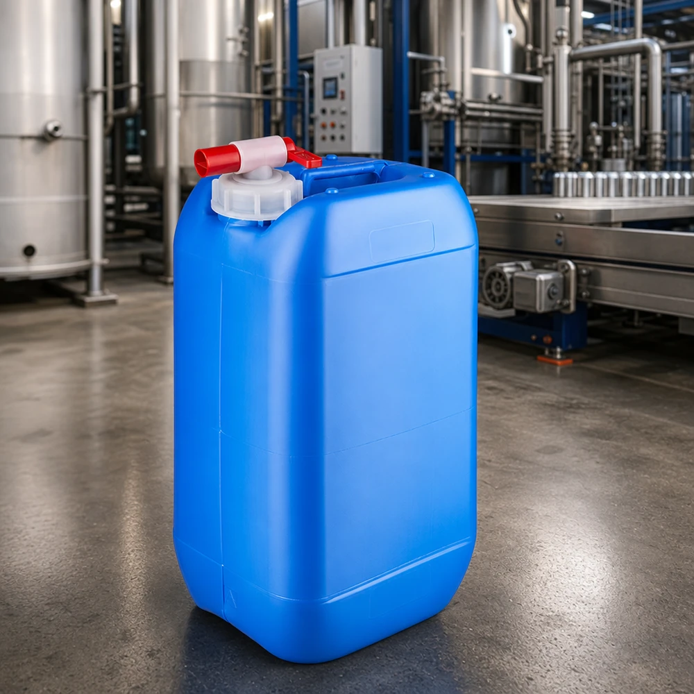 Kanister 15 Liter blau mit Auslaufhahn Kompakter 15L Flüssigkeitsbehälter blau mit Auslaufhahn für Werkstatt Landwirtschaft und Labor