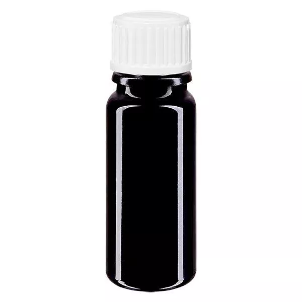 Apothekenflasche violett 10ml Schraubverschluss weiß Standard
