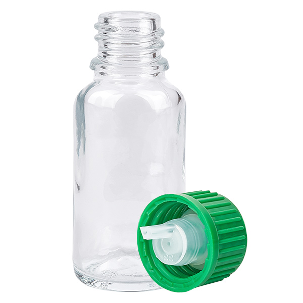 20ml Tropfflasche 0.8mm grün Standardverschluss ClearLine UT18/20