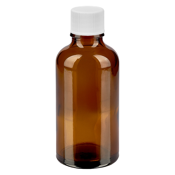 50ml Flasche 11mm Schraubverschluss weiß Standard BrownLine UT18/50