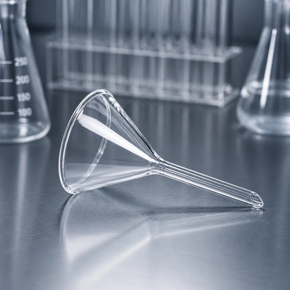 Trichter ø45mm Borosilikat Winkel 60 Kurzstil Hochwertiger Labortrichter 45mm Durchmesser aus thermoshockresistentem Borosilikatglas