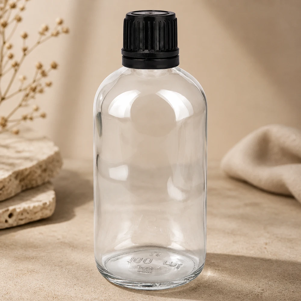 Pharmaglasflasche 100ml mit Originalitätsverschluss für Heilmittel und Tinkturen