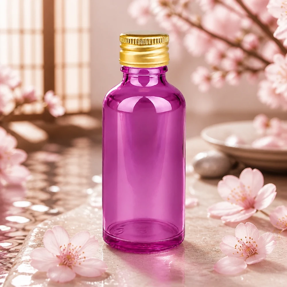 Premium 50ml Violettglas mit kratzfester Oberfläche und langlebigem Alu-Gold Verschlusssystem