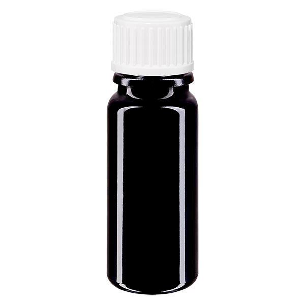 Apothekenflasche violett 10ml Tropfverschluss weiß 0.8mm Standard