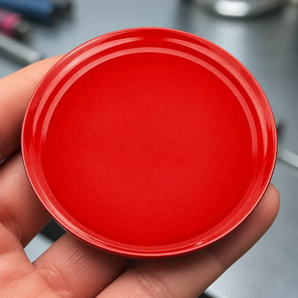 82mm BasicSeal TO82 roter Metalldeckel UNiTWIST Randprofil Twist-Off Verschluss Nahaufnahme