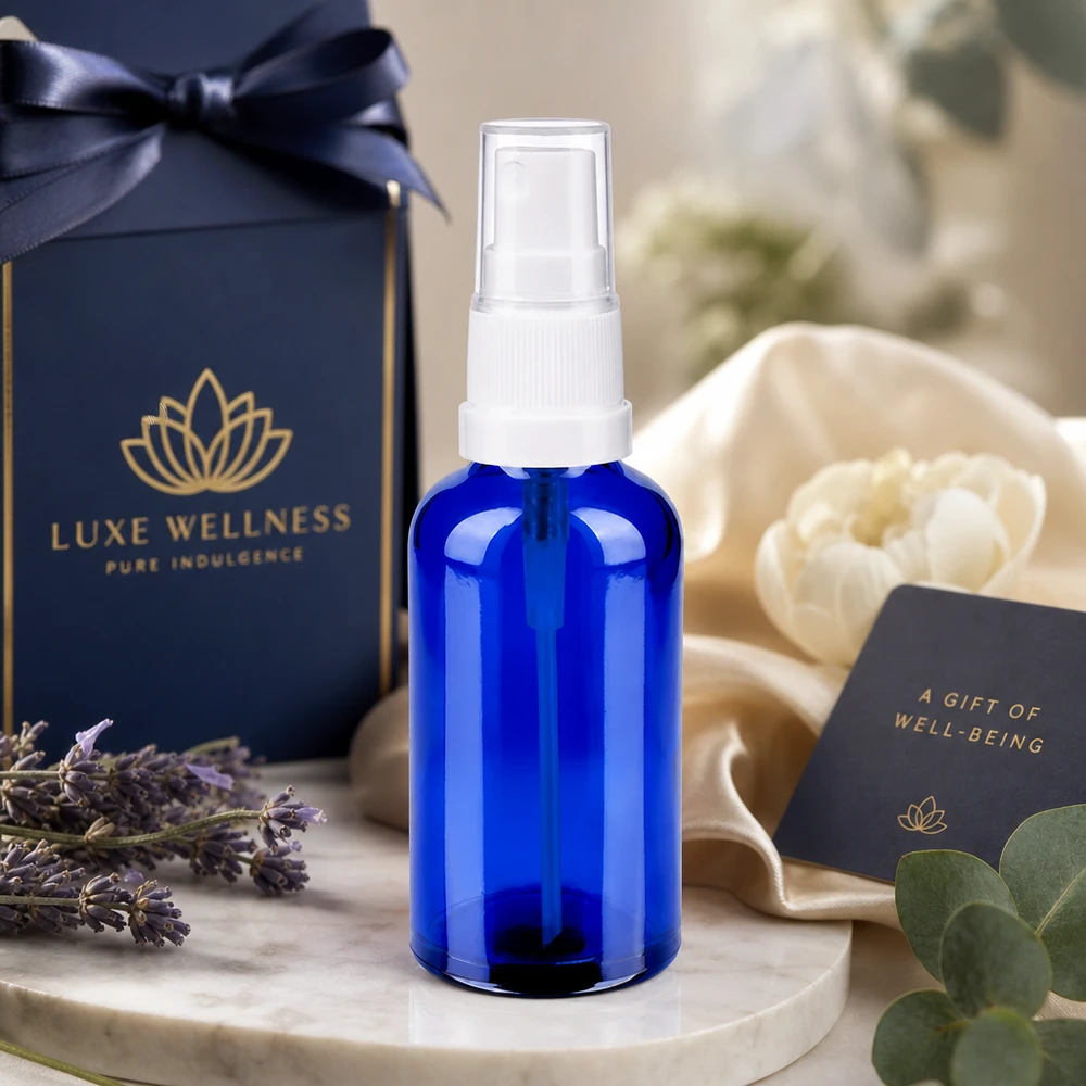 50ml Sprayflasche weiß/transparent Standardverschluss BlueLine UT18/50 Vielseitige 50ml Pumpsprühflasche für DIY-Kosmetik und selbstgemischte Pflegeprodukte