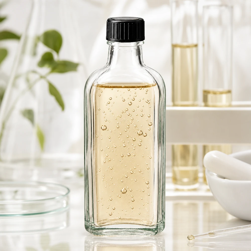 100 ml Meplat klar Schraubverschluss mit LKD-Dichtscheibe Pharmazeutische Meplat Klarglasflasche 100ml mit LKD-Dichtscheibe für kosmetische Öle und Extrakte