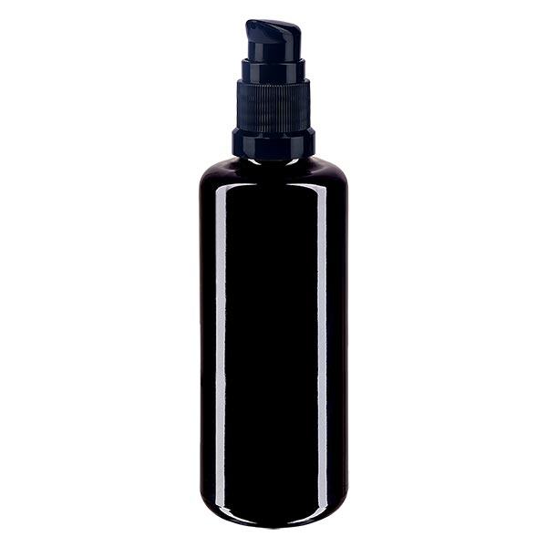 Apothekenflasche violett 50ml PumpVerschluss schwarz Standard