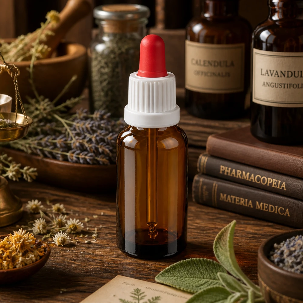 20ml Apothekerflasche aus UV-beständigem Braunglas mit auslaufsicherem Pipettenverschluss