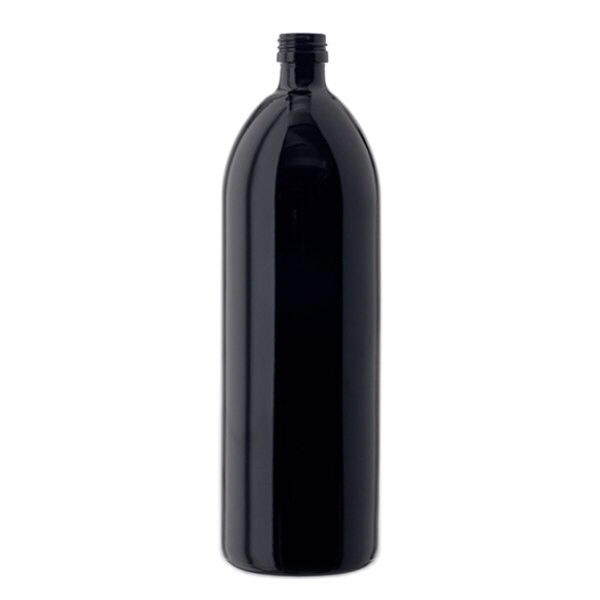 Wasserflasche Violettglas 1000ml rund, DIN PP28Standardverschluss Wasserflasche Violettglas 1000ml rund, DIN PP28Standardverschluss