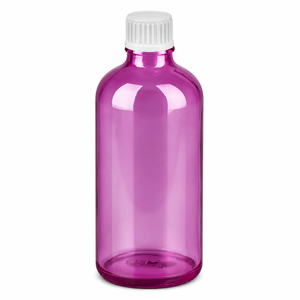 Hochwertige 100ml Glasflasche violett mit Tropfverschluss für pharmazeutische Zwecke