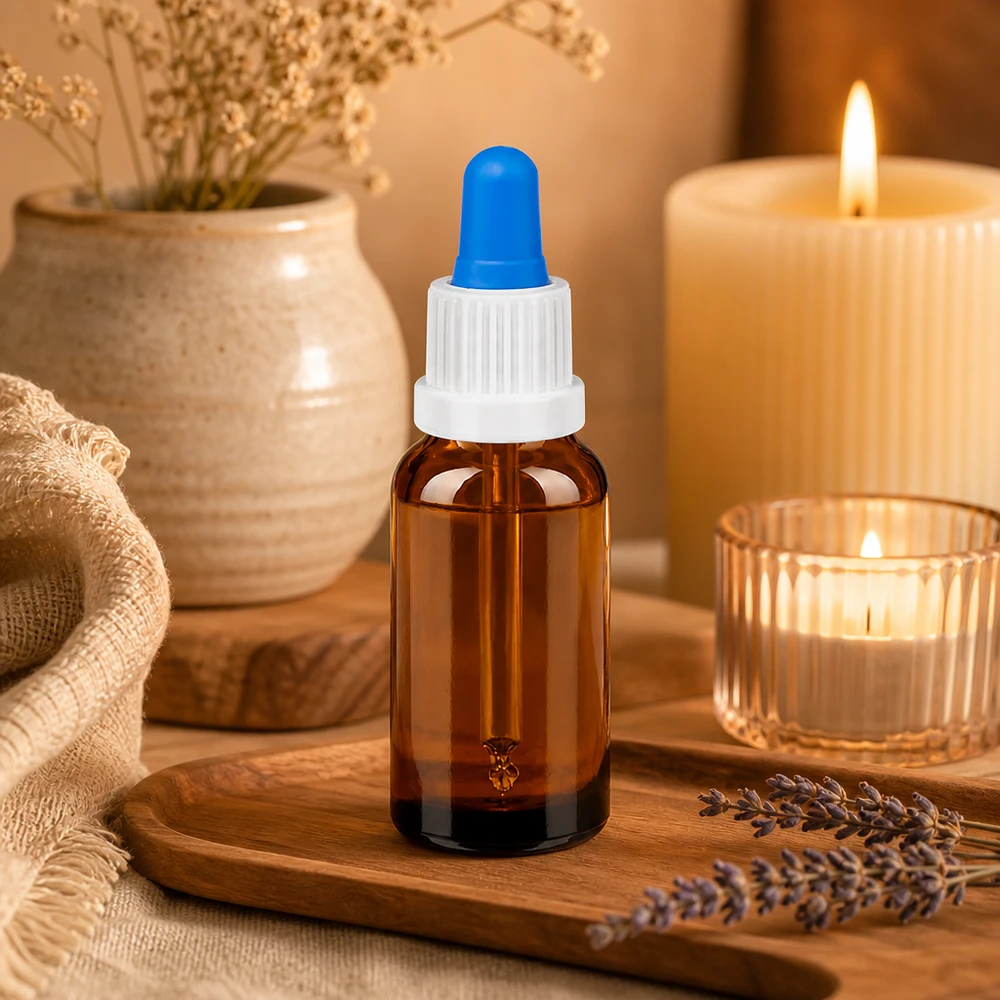 20ml Apothekerflasche aus robustem Braunglas mit langlebiger weißer Pipetten-Kappe