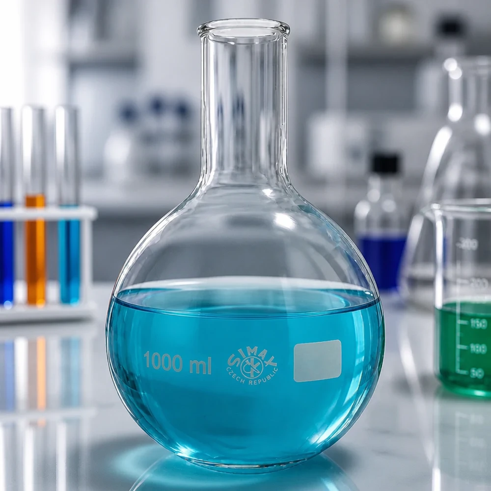Stehkolben 1000ml Enghals Professioneller Glaskolben 1000ml ideal für Titration und Volumetrie im Labor