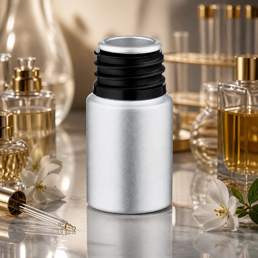 Präzise dosierbare 10ml Aluminiumflasche mit Pipette für exakte Mischverhältnisse