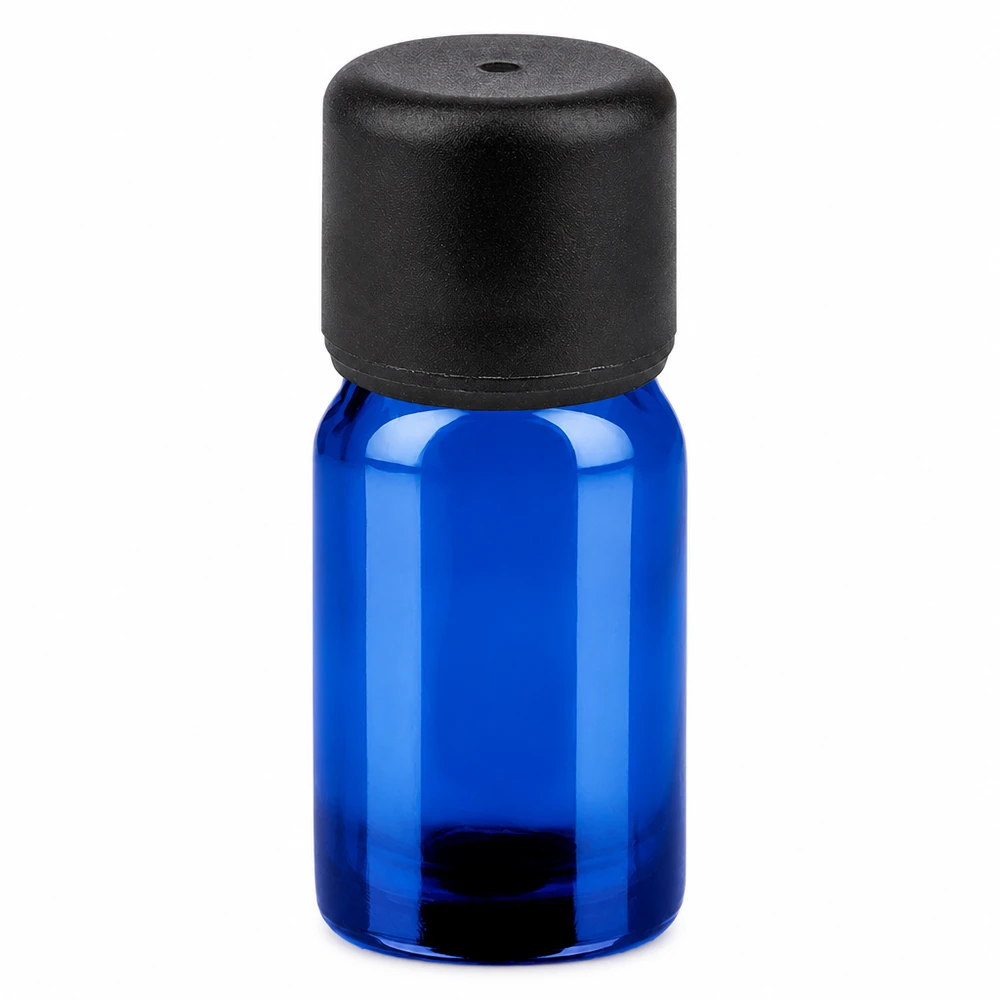 5ml Flasche 6mm Schraubverschluss schwarz Standard BlueLine UT18/5 Präzise 5ml Dosierflasche blau für homöopathische Mittel und Tinkturen