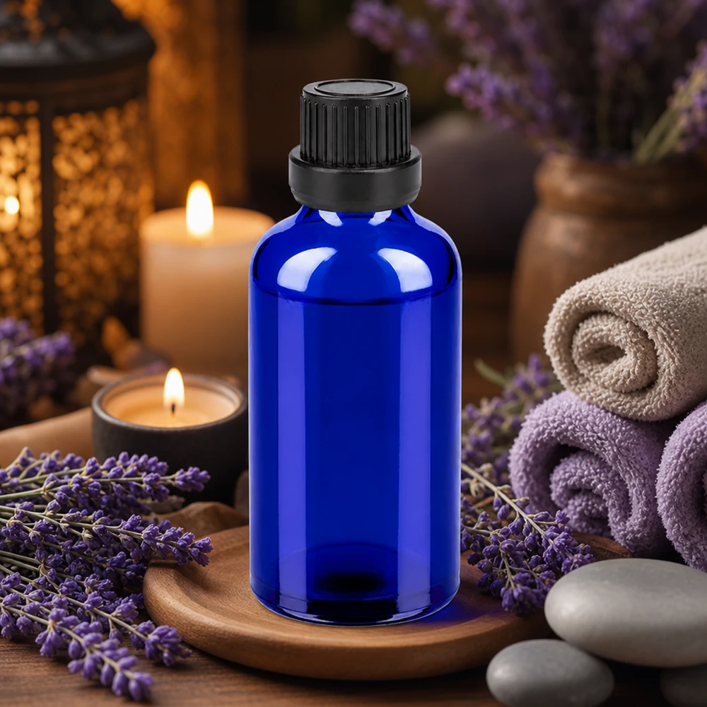 50ml Flasche 11mm Schraubverschluss schwarz Originalitätsverschluss BlueLine UT18/50 Professionelle 50ml Glasflasche in Apothekerqualität mit schwarzem Sicherheitsverschluss
