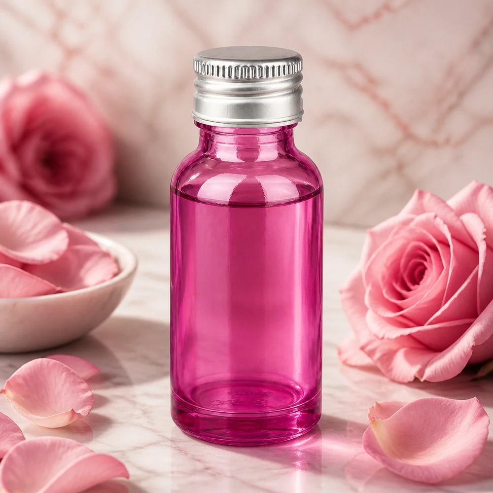 Elegante 20ml Glasflasche in Purple mit praktischem Schraubverschluss für den täglichen Gebrauch