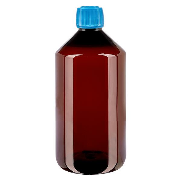 PET Flasche 750ml mit blauem Verschluss Originalitätsverschluss PET Flasche 750ml mit blauem Verschluss Originalitätsverschluss
