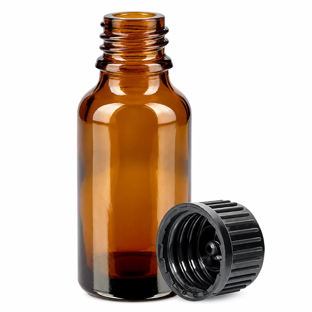 20ml Flasche 11mm Schraubverschluss schwarz Standard BrownLine UT18/20 Handliche 20ml Glasflasche in Bernsteinfarbe mit fest schließendem Gewinde für sichere Lagerung