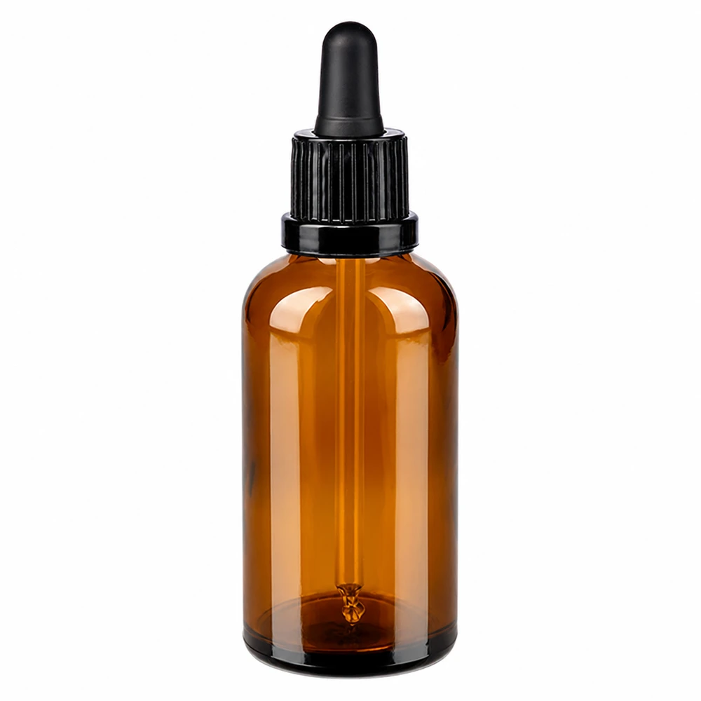 Braune 50ml Tropferflasche schwarzer Pipettenverschluss OV BrownLine UT18/50 lichtgeschützt