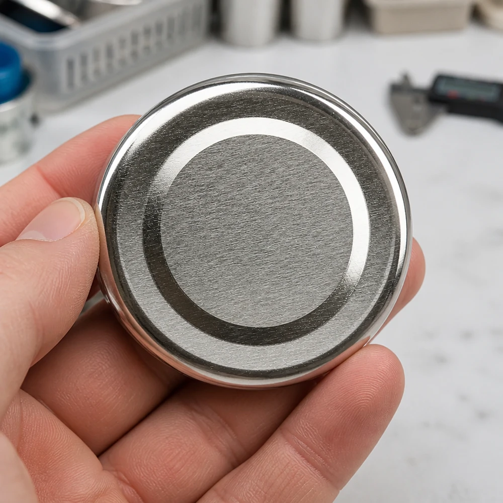 48mm BasicSeal Metalldeckel TO48 UNiTWIST Unterseite mit charakteristischer Ringstruktur