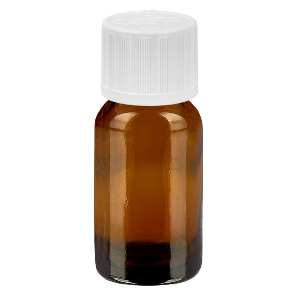 10ml Flasche 11mm Schraubverschluss weiß Standard Kindersicherung BrownLine UT18/10