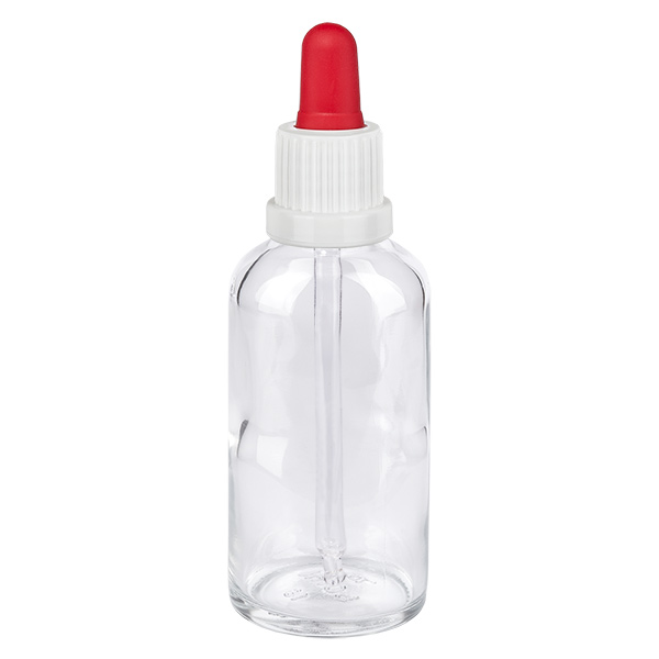 50ml Pipettenflasche weiß/rot Originalitätsverschluss ClearLine UT18/50
