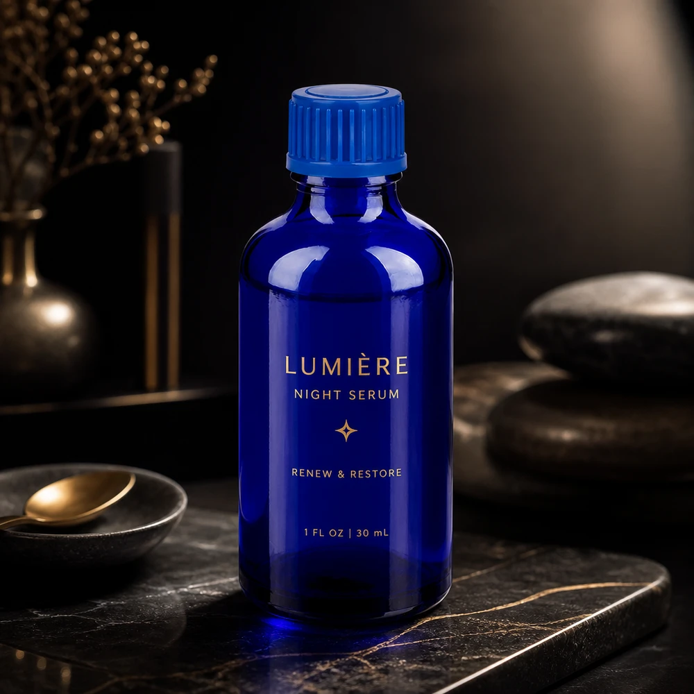 50ml Flasche 11mm Schraubverschluss blau Standard BlueLine UT18/50 Recycelbare 50ml Blauglasflasche aus umweltfreundlichem Material für nachhaltige Verpackung