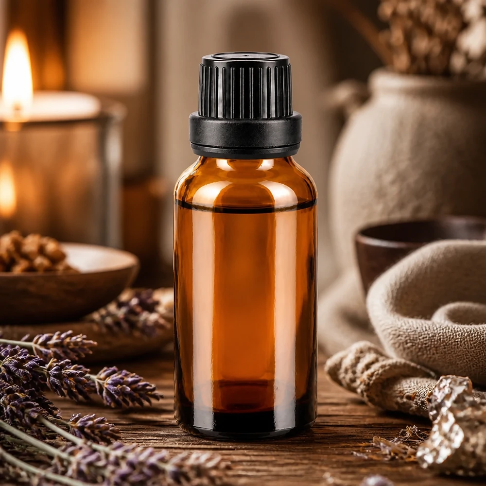 Apothekenflasche braun 20ml Tropfverschluss Giessring 2mm schwarz Originalitätsverschluss Hochwertige 20ml Tropfflasche Braunglas mit geripptem schwarzen Verschluss für Naturkosmetik