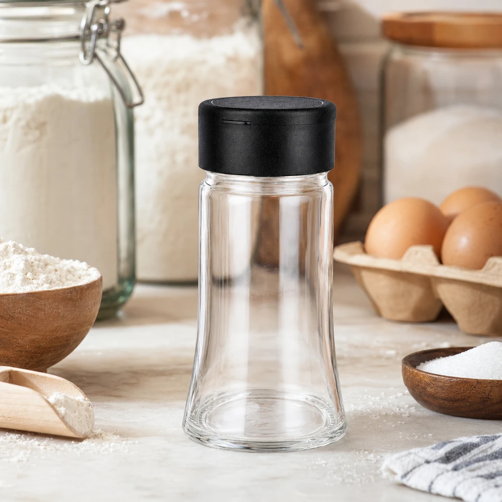 Salz-/Gewürzglas 95ml mit Streuer schwarz Salz-/Gewürzglas 95ml mit Streuer schwarz