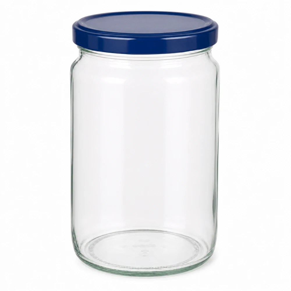 795ml Rundglas + BasicSeal Deckel blau UNiTWIST 795ml Rundglas mit blauem Schraubdeckel - vielseitiges Vorratsglas für Küche und Haushalt von Glas-Fabrik.de