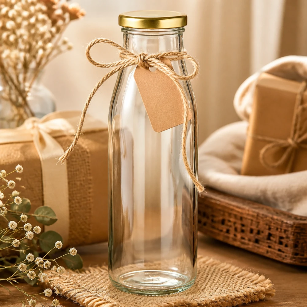 500ml Glasflasche + BasicSeal Deckel gold UNiTWIST