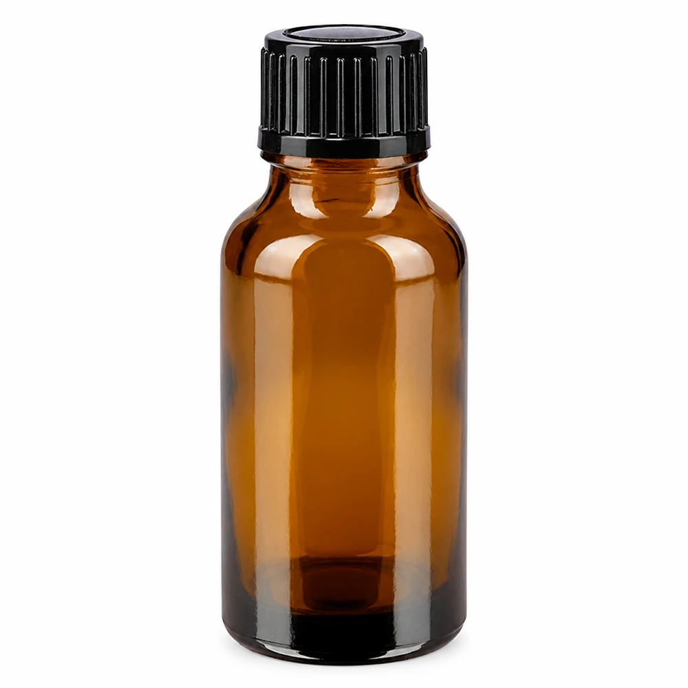 Apothekenflasche braun 20ml Tropfverschluss 1mm schwarz Standard Kompakte 20ml Braunglas Tropfflasche mit kindersicherem schwarzen Schraubverschluss ApoGlas