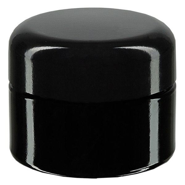 Kosmetikdose Violettglas 30ml, mit schwarz Deckel Kosmetikdose Violettglas 30ml, mit schwarz Deckel