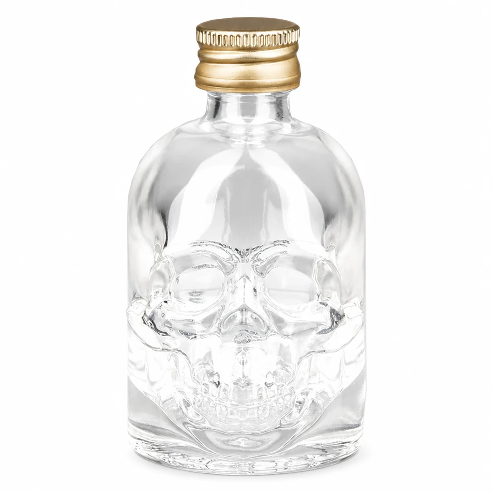 Anwendung für Whisky Rum Vodka 50ml Glasflasche Hector mit goldenem Verschluss