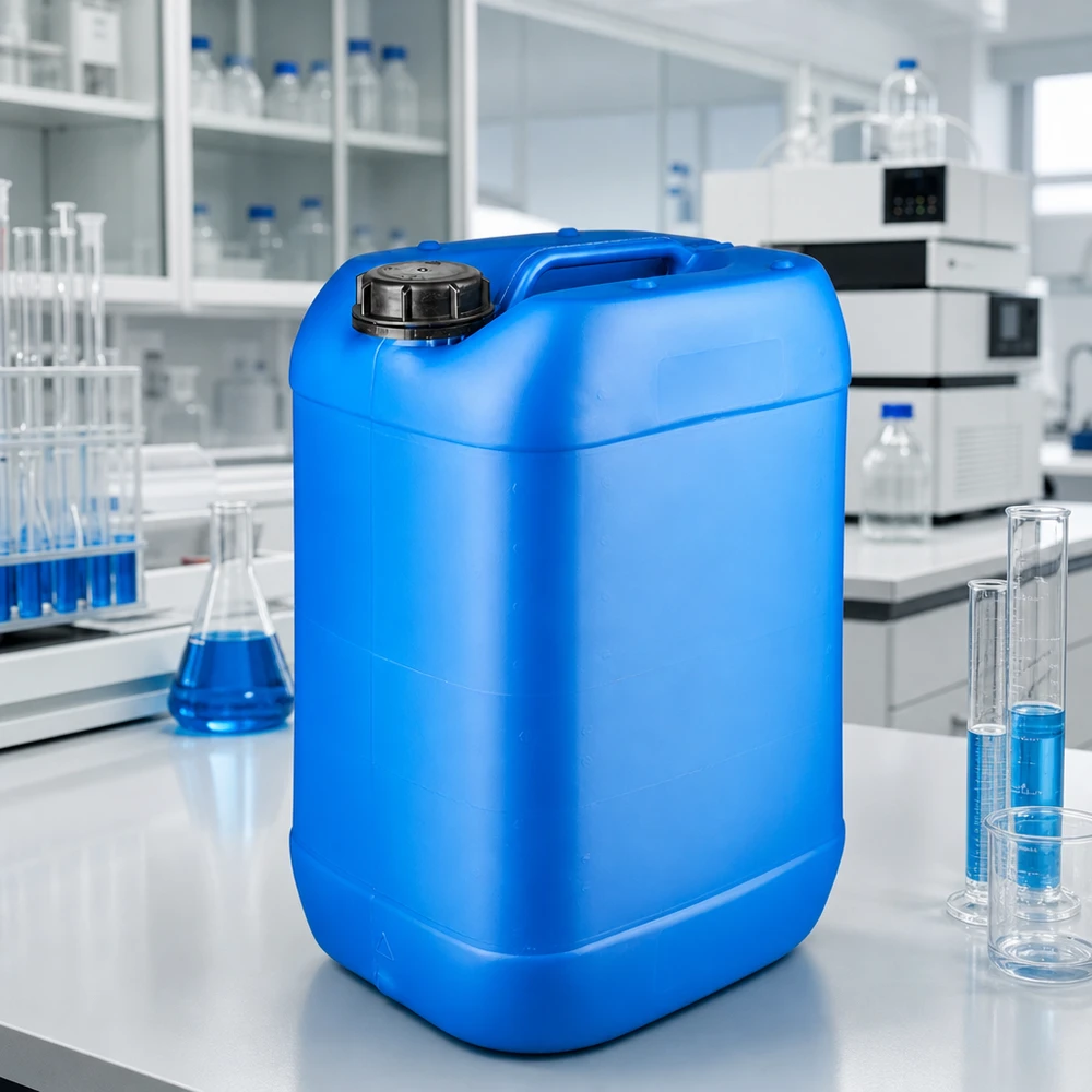 Kanister 25 Liter blau mit Schraubverschluss Originalitätsverschluss Lebensmittelechter Kunststoffkanister blau 25L mit kindersicherem OV-Verschluss und stabilem Griff