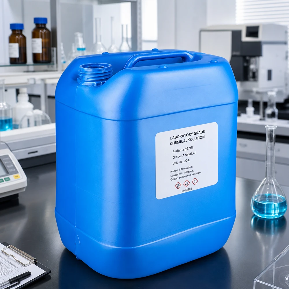Kanister 20L blau quaderförmig ohne Deckel geeignet für analytische Chemikalien