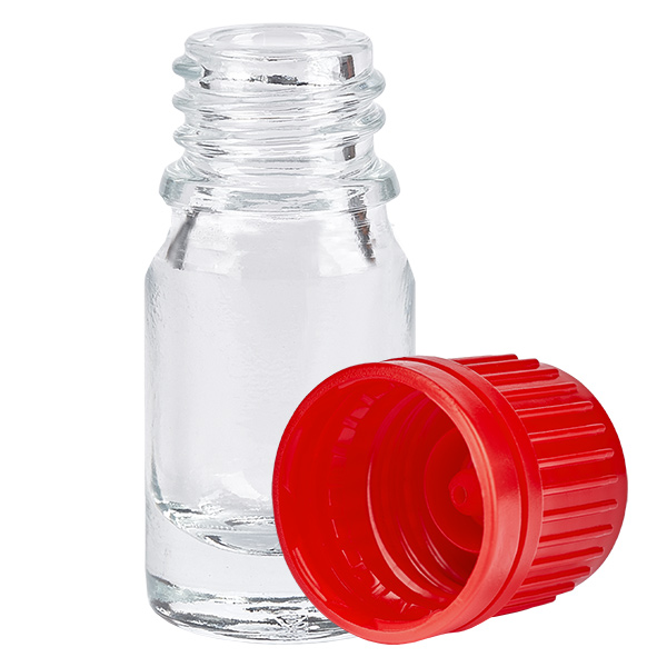 5ml Flasche 11mm Schraubverschluss rot Originalitätsverschluss ClearLine UT18/5 5ml Flasche 11mm Schraubverschluss rot Originalitätsverschluss ClearLine UT18/5
