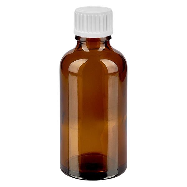 50ml Globuliflasche 3mm Giessring weiß Standardverschluss BrownL. UT18/50
