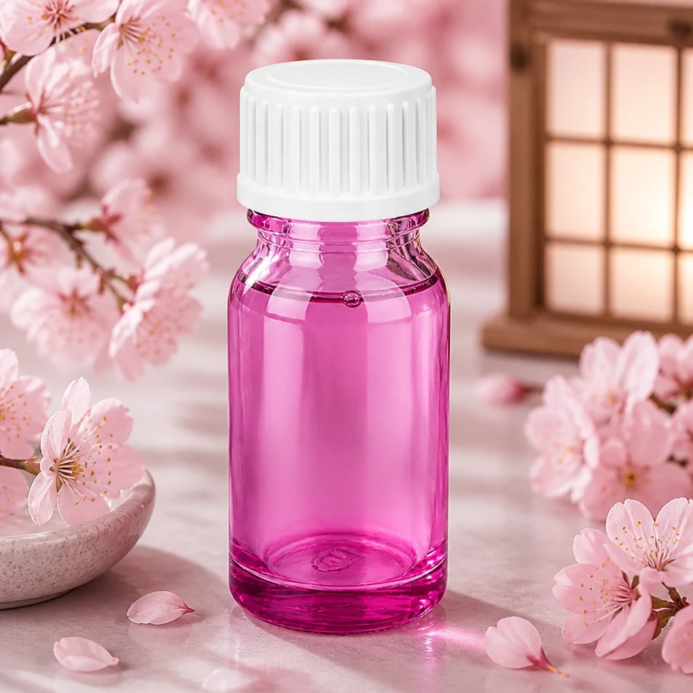 Kleine 10ml Glasflasche in lila mit sicherem Verschluss perfekt für Reisegrößen