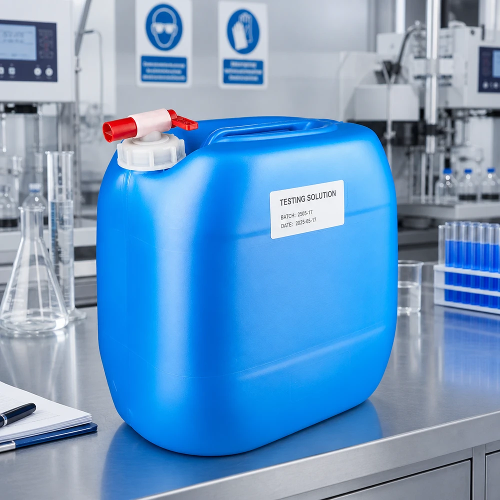 Kanister 30 Liter blau mit Auslaufhahn Stapelbarer Kanister 30 Liter in Blau mit seitlichem Auslaufhahn für sichere Lagerung