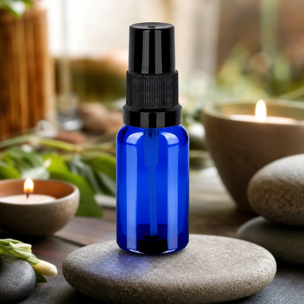 20ml Sprayflasche schwarz Standardverschluss BlueLine UT18/20 Vielseitige blaue Sprayflasche 20ml UT18/20 für DIY-Kosmetik und selbstgemachte Sprays