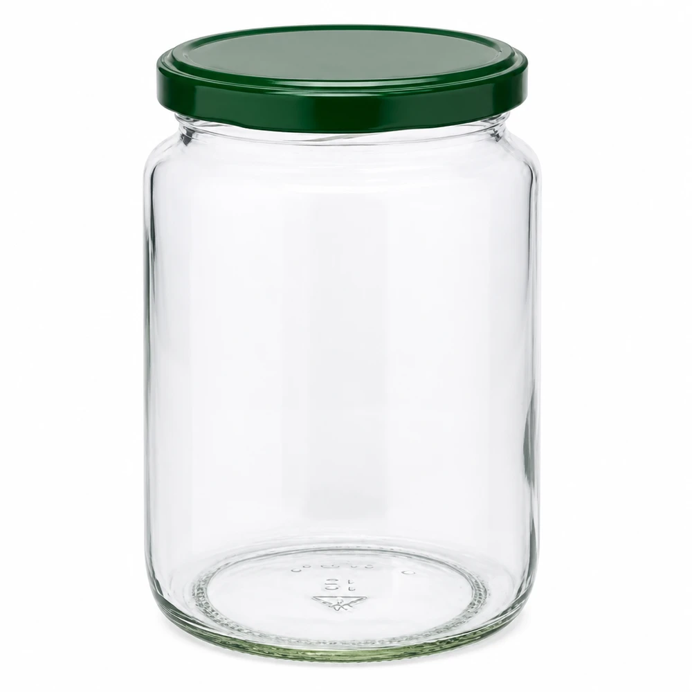 795ml Rundglas + BasicSeal Deckel grün UNiTWIST 795ml Rundglas mit grünem BasicSeal Deckel UNiTWIST - leeres Einmachglas aus klarem Glas für Konservierung