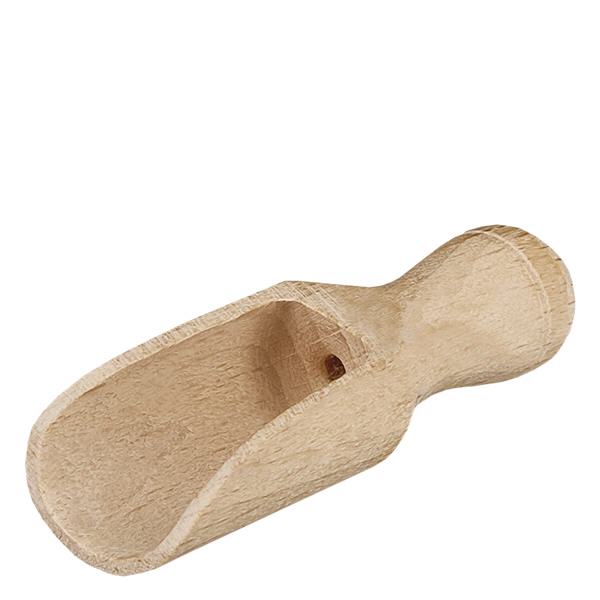 Holzschaufel Grösse XS halbrunde Form - 52mm lang Kleine Holzschaufel XS halbrund 5,2cm lang aus Naturholz für Gewürze und Kräuter
