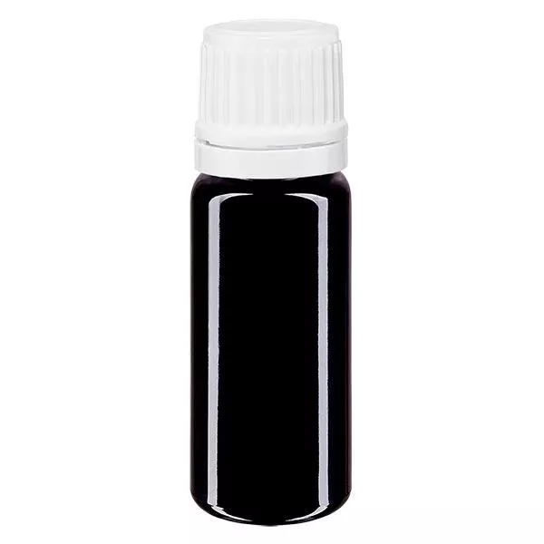 Apothekenflasche violett 10ml Tropfverschluss 1.2mm weiß Originalitätsverschluss