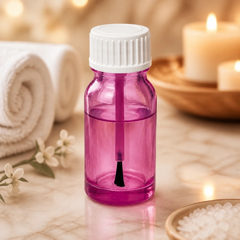 Professionelle 10ml Pinselflasche weiss STD PurpleLine UT18/10 für präzise Produktauftragung